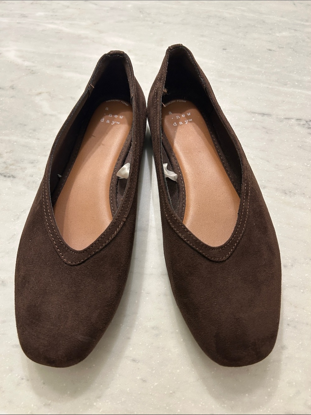 a new day Brown Suede Ballet Flats